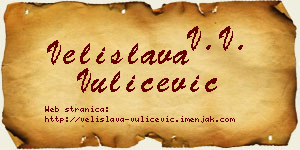 Velislava Vulićević vizit kartica